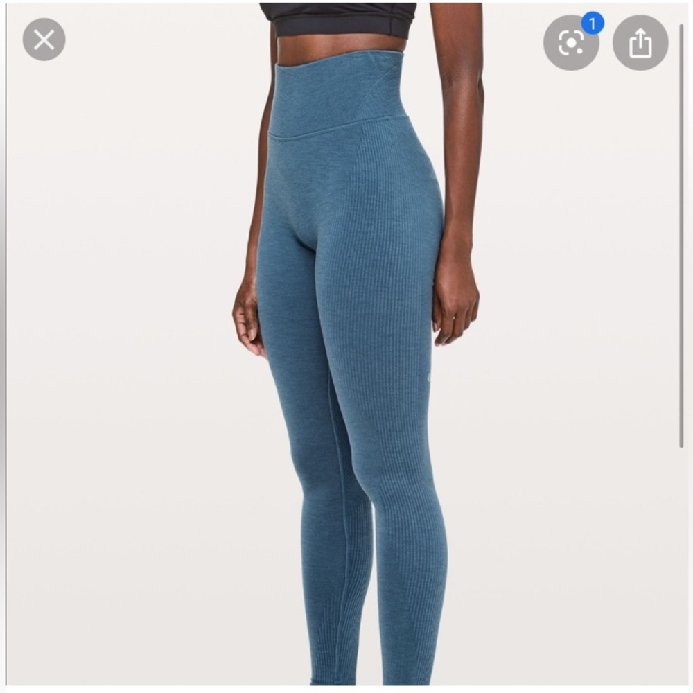 Lululemon thermal leggings blue